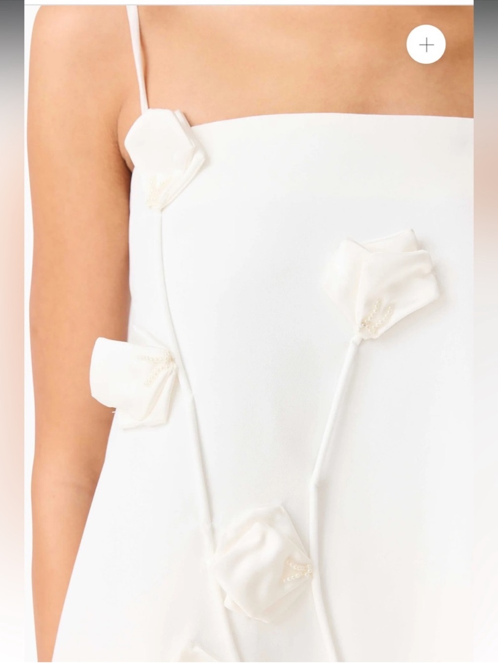 elliatt nolana white 3d floral applique bridal maxi gown dress size medium NEW - Picture 6 of 15